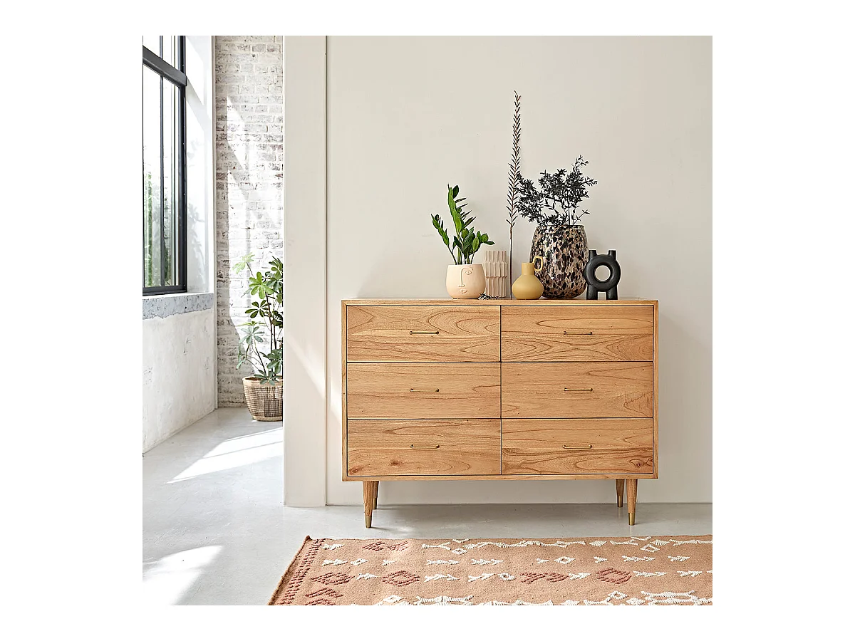 Commode en mindi massif 130 cm