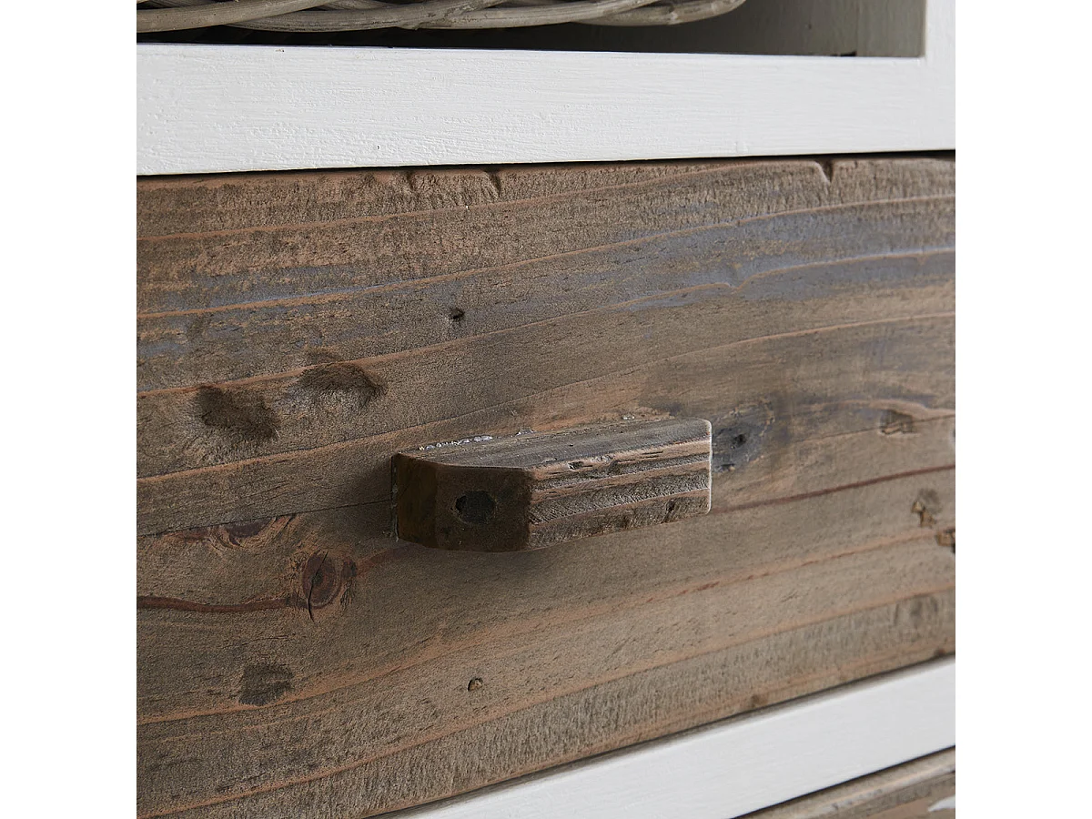 Cómoda de madera de pino reciclada maciza 80 cm