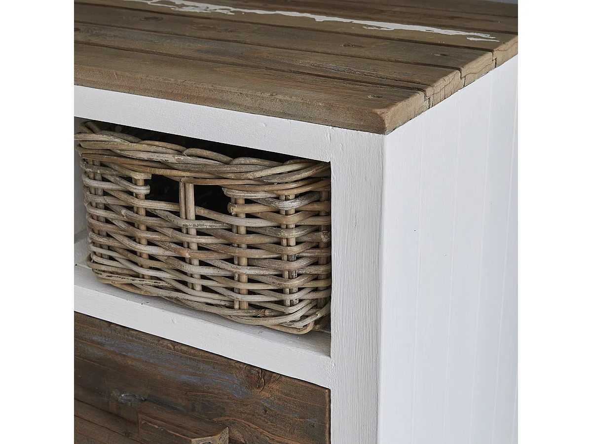 Commode en bois recyclé massif 80 cm