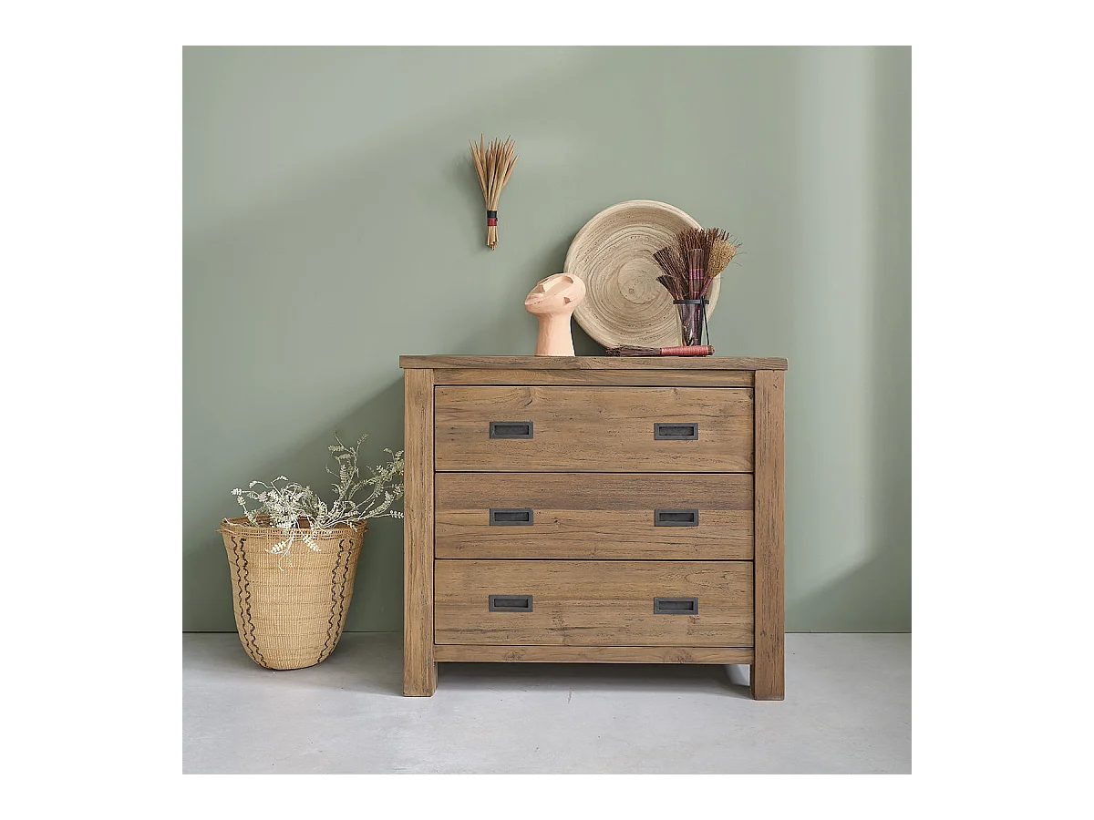 Commode en teck recyclé massif 90 cm