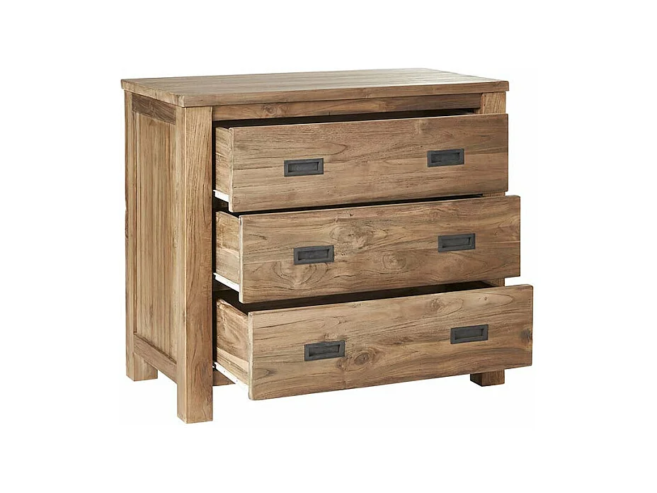 Cómoda de madera de teca reciclada maciza 90 cm