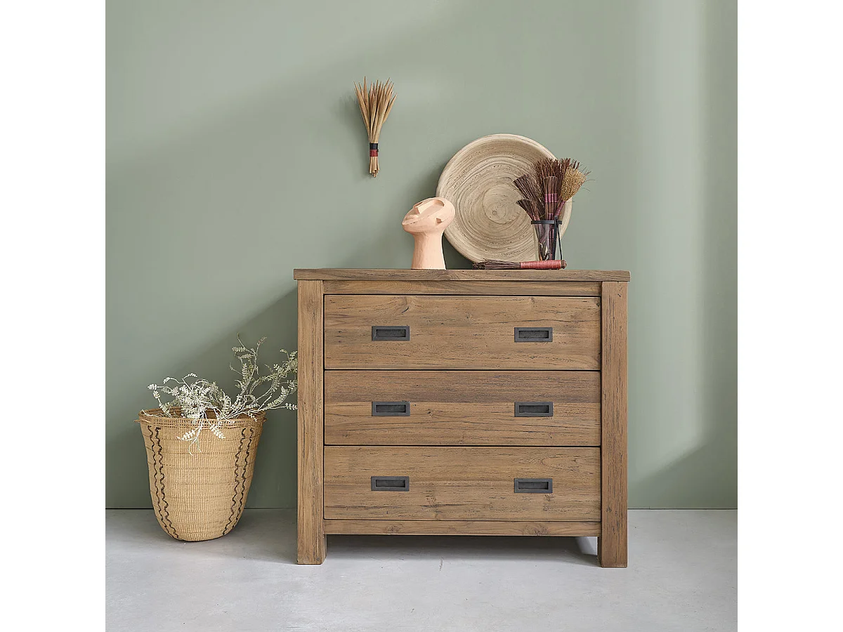 Comò in teak massello riciclato 90 cm