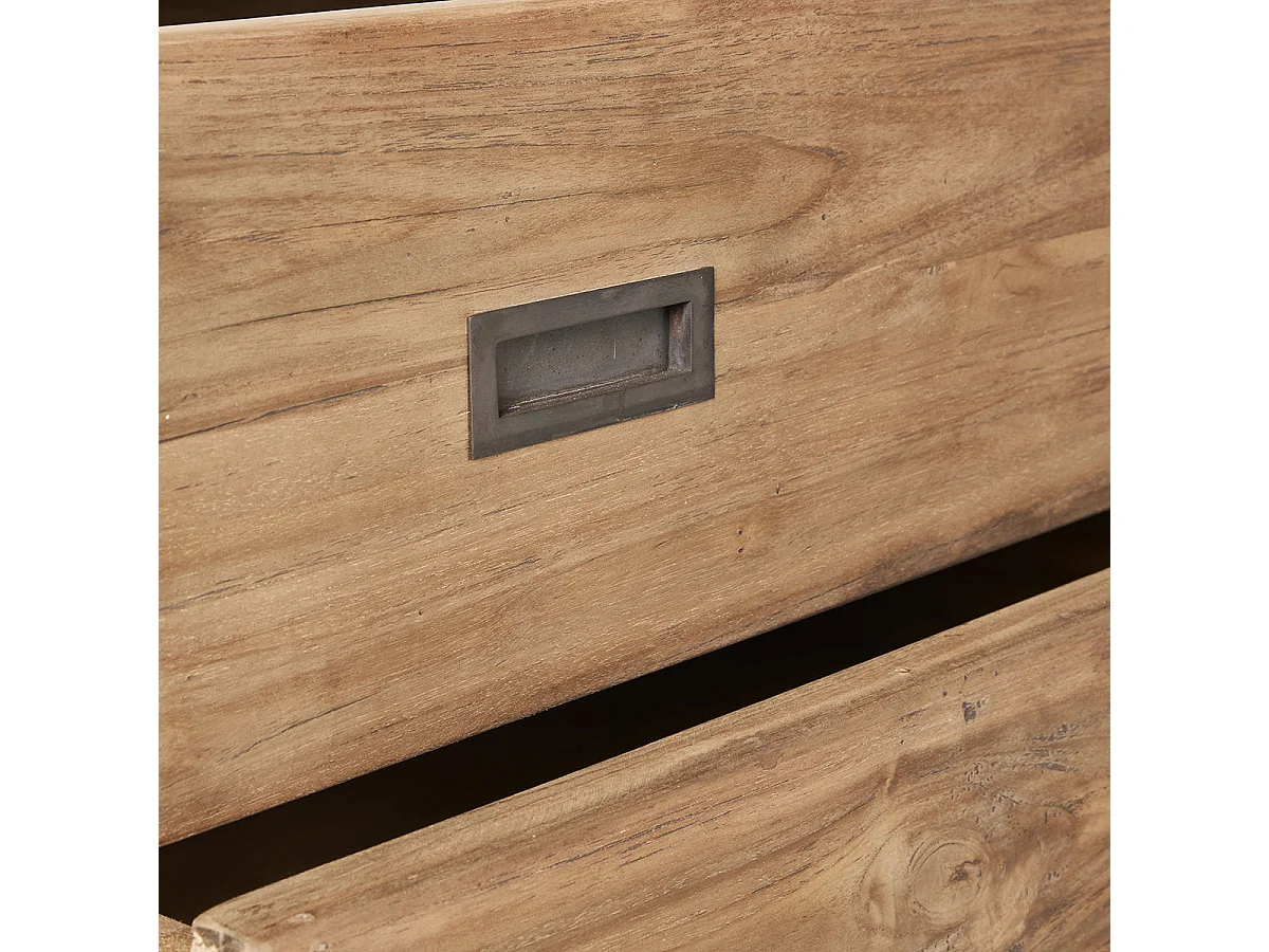 Commode en bois de teck recyclé 90 cm 3 tiroirs