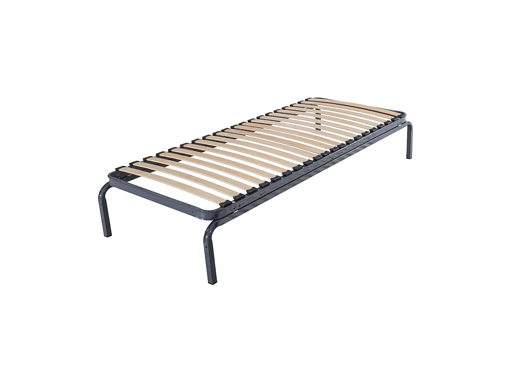Lit métallique - 80x190 - 20 lattes bois - Made in France - Gain de place
