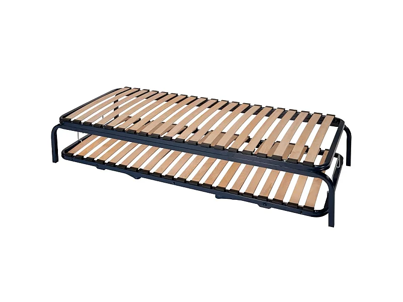 Ensemble lit gigogne - 80x190 - 20 lattes bois - Made in France - Gain de place