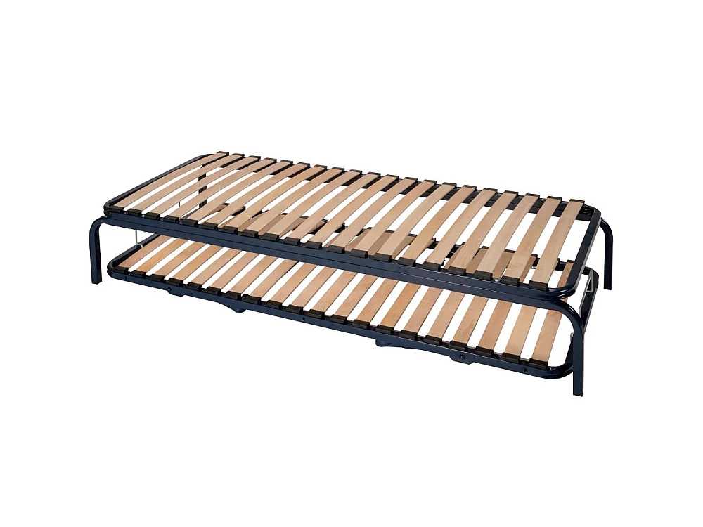 Ensemble lit gigogne - 80x190 - 20 lattes bois - Made in France - Gain de place