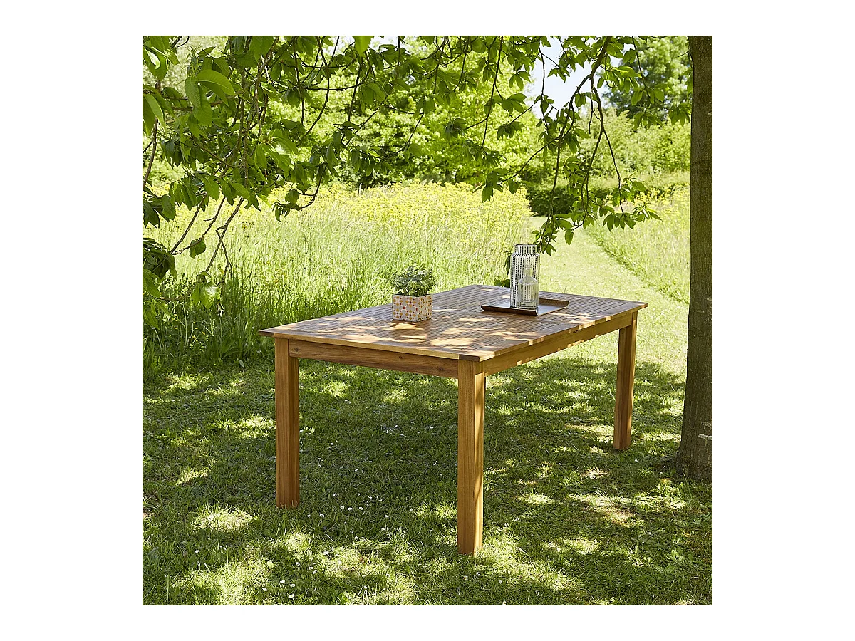 Table de jardin en acacia massif extensible 8/10 places