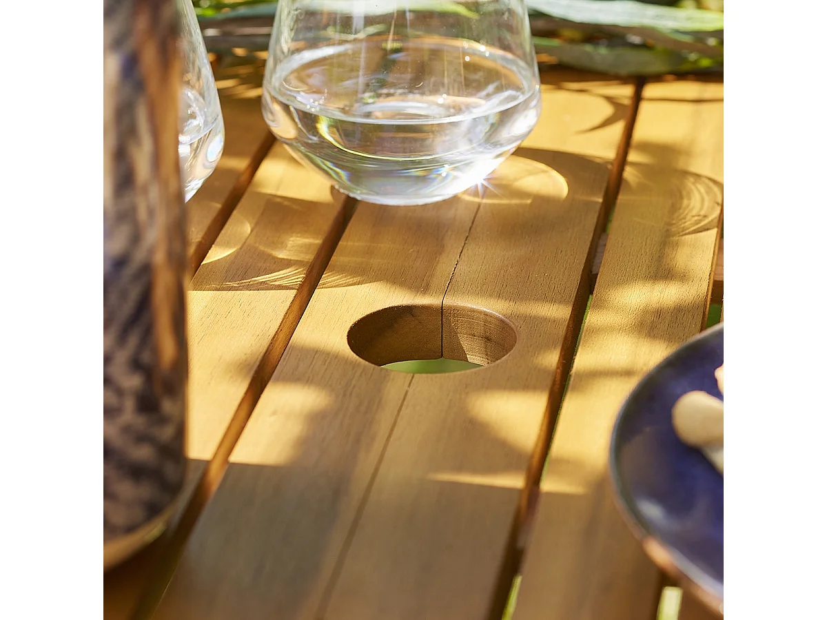 Table de jardin en acacia massif extensible 8/10 places