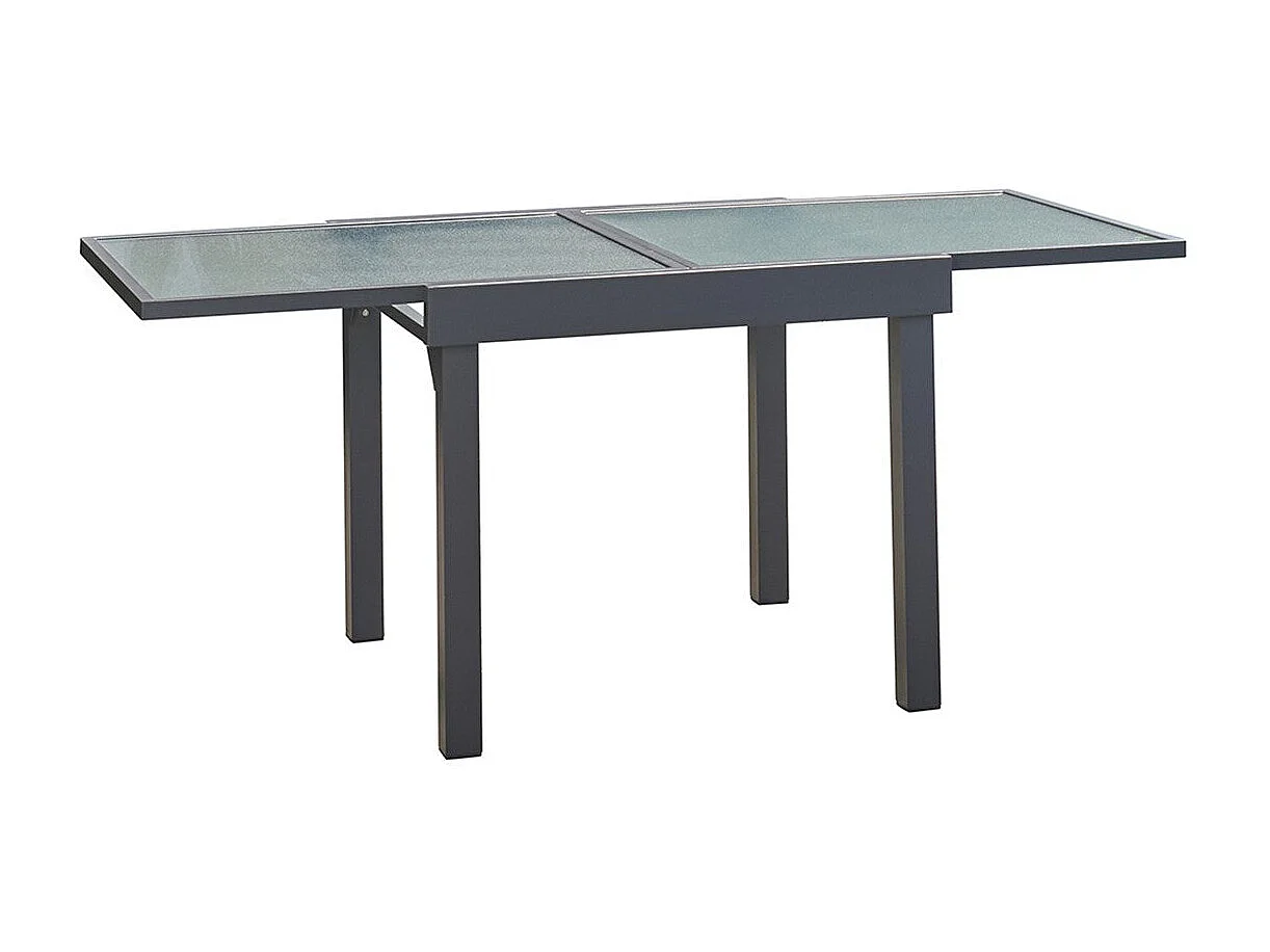Mesa de jardín extensible de aluminio gris 4/8 pers.