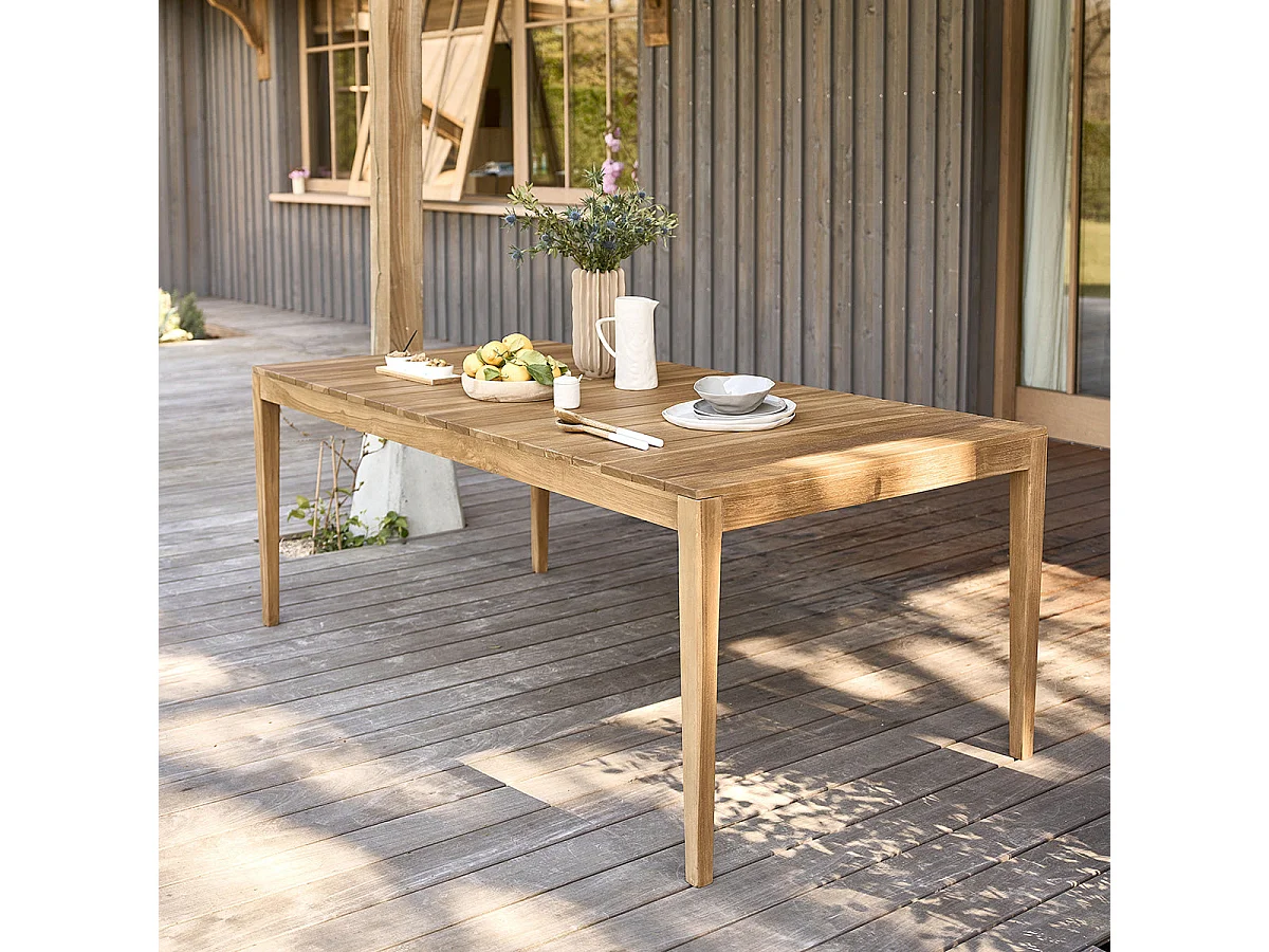 Table de jardin en teck massif 6/8p CALVI