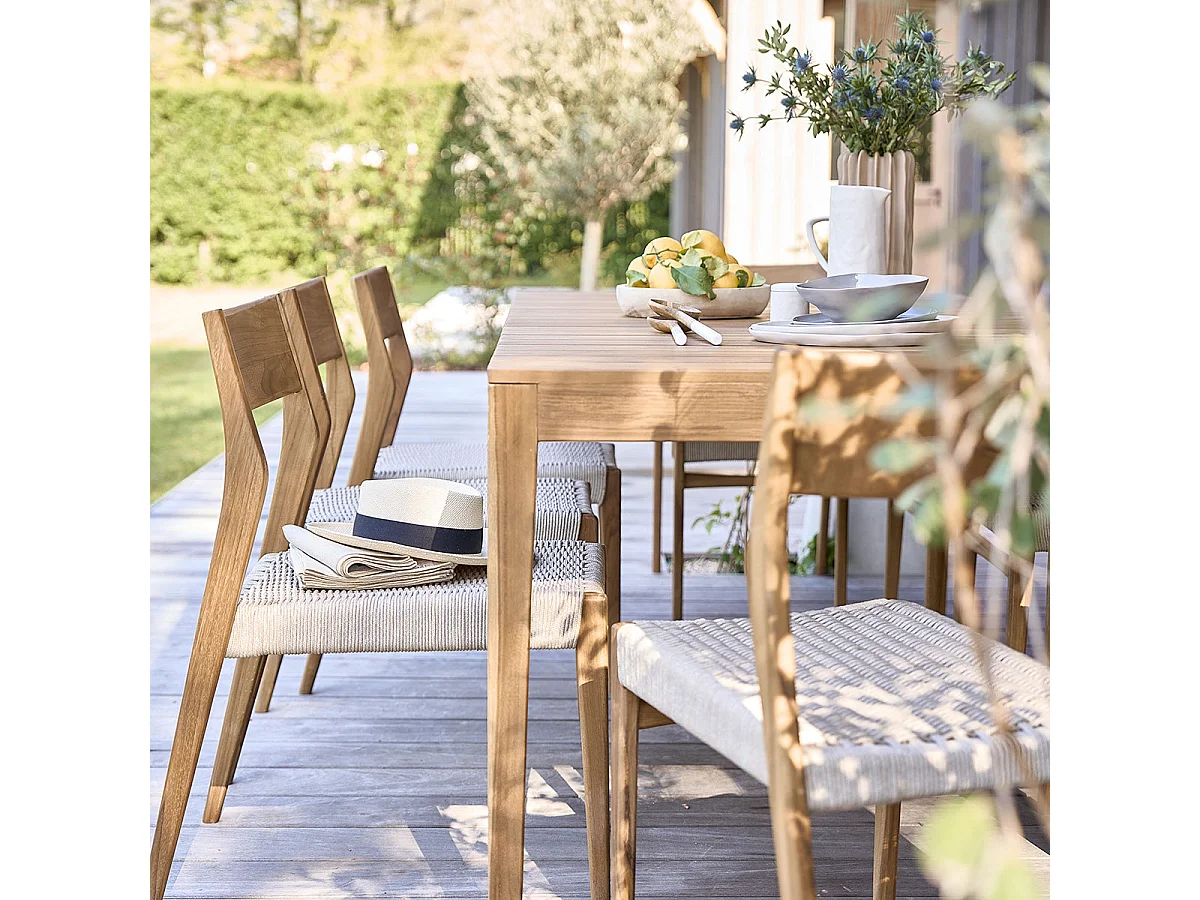 Table de jardin en teck massif 6/8p CALVI