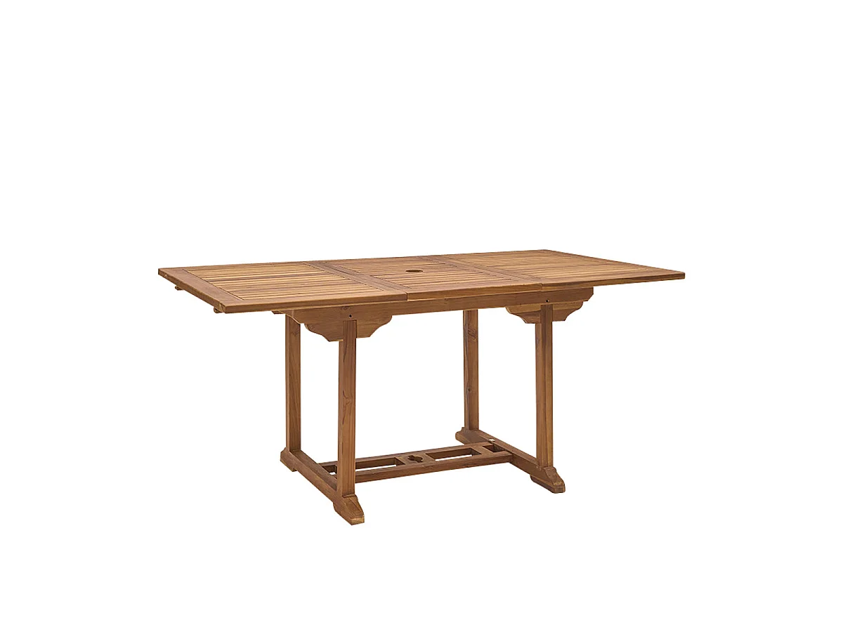 Mesa de exterior extensible de teca maciza aceitada para 6/8 pers.