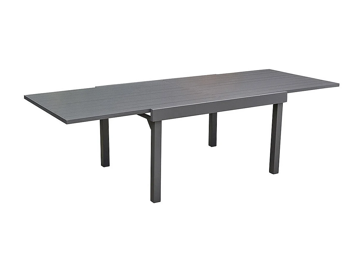 Table de jardin en aluminium extensible gris 6/10 places