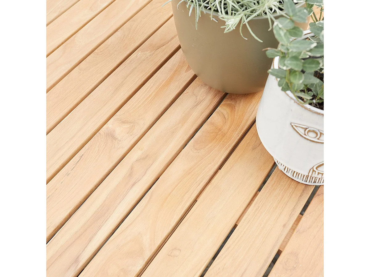 Table de jardin extensible en aluminium et teck 6/10 places