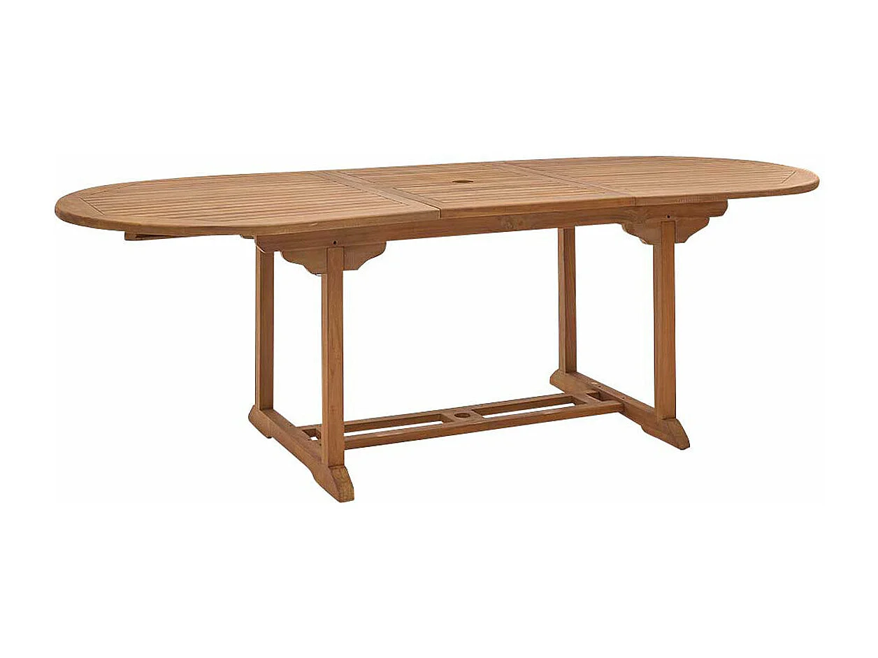 Tavolo da giardino allungabile in teak oliato ovale per 8/10 persone