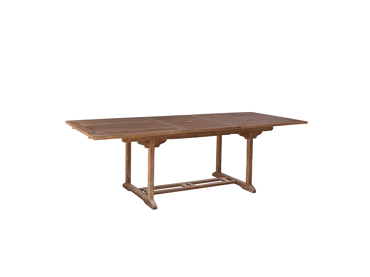 Mesa de exterior extensible de teca maciza para 8/10 pers.