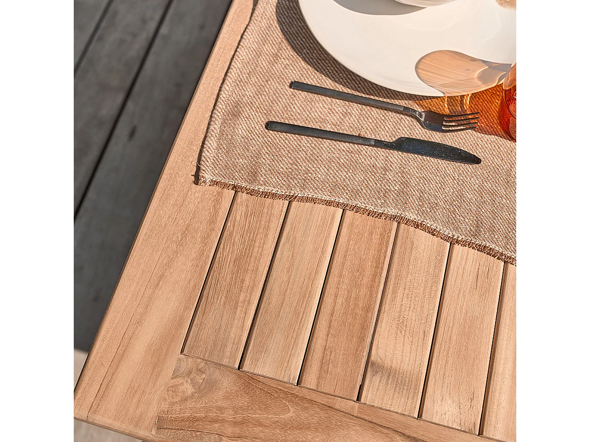 Mesa de exterior extensible de teca maciza para 8/10 pers.