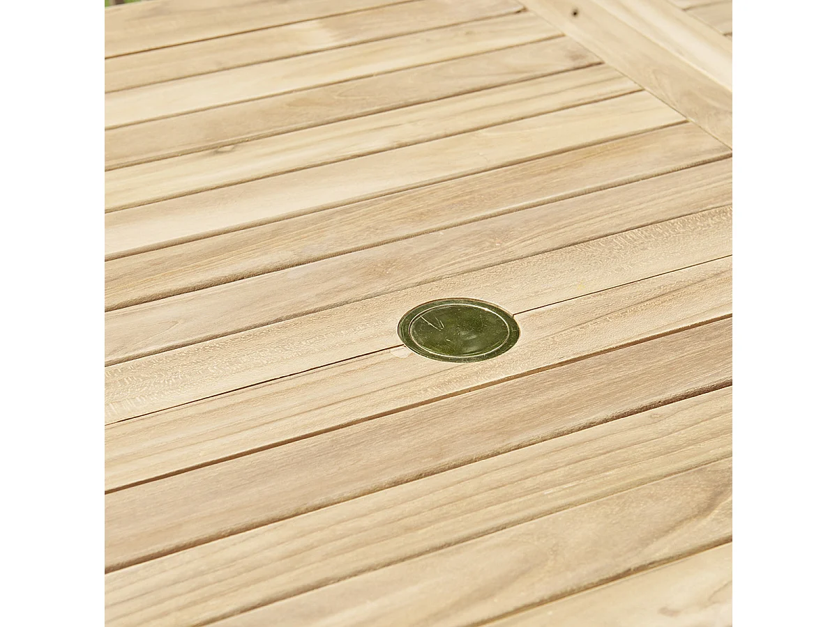 Mesa de jardín extensible ovalada de madera de teca maciza 8/10 pers.