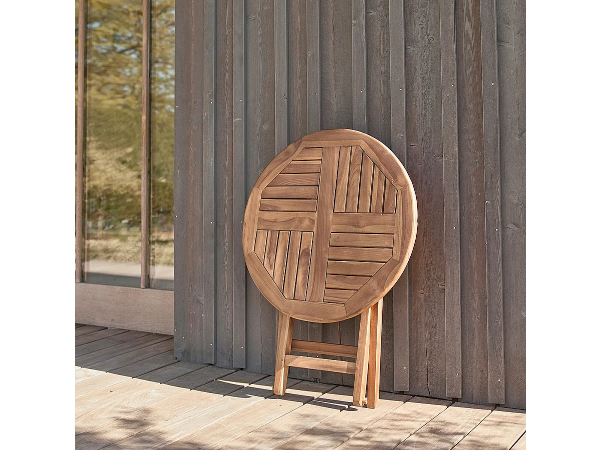 Tavolo da giardino allungabile in teak rotondo per 8/4 persone