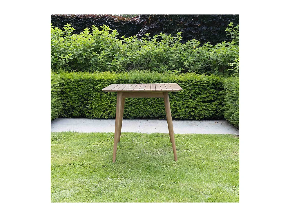 Table de jardin carrée 2/4p en teck massif NAPLES