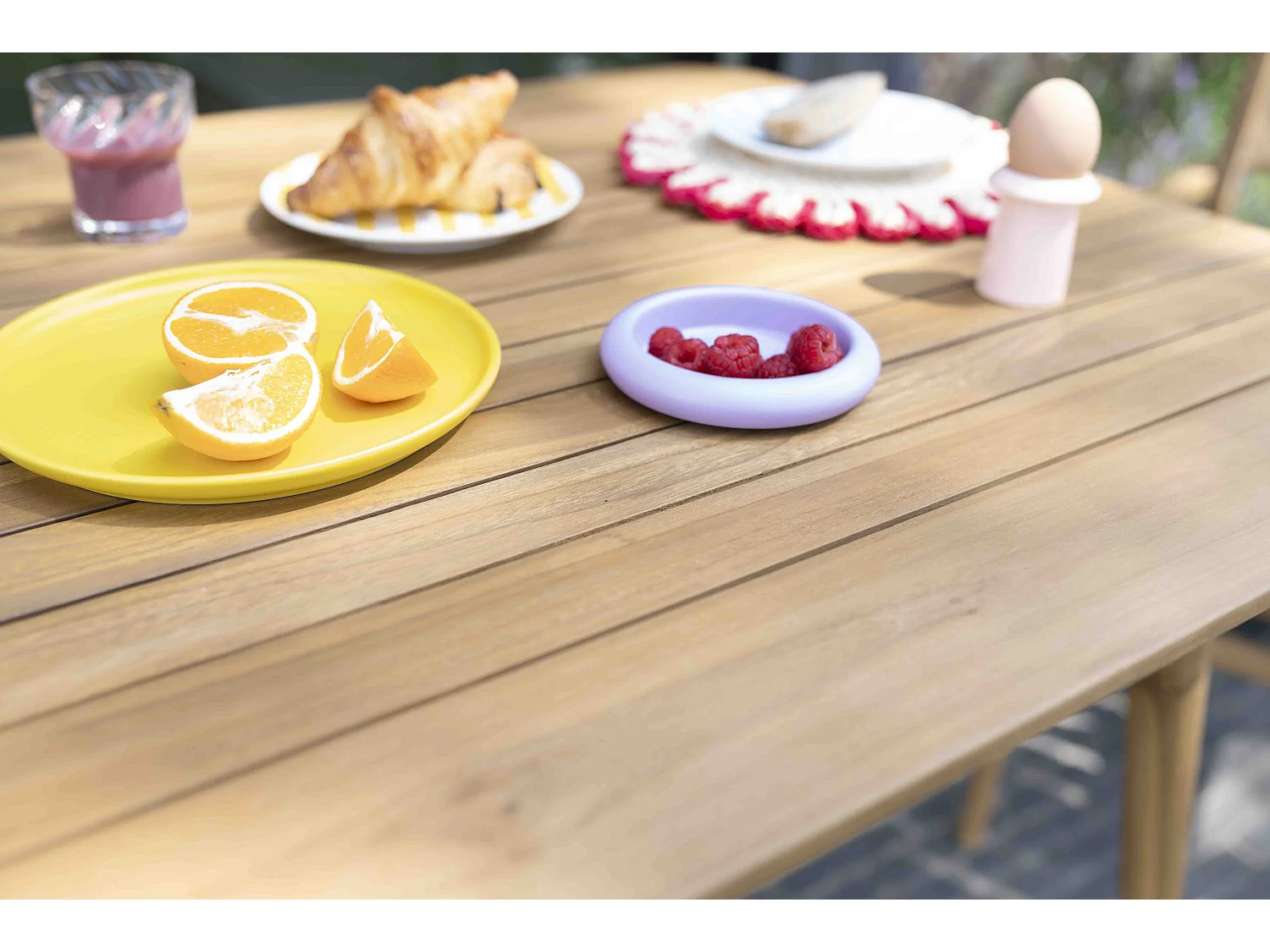 Mesa de jardín cuadrada de madera teca maciza para 4 pers.