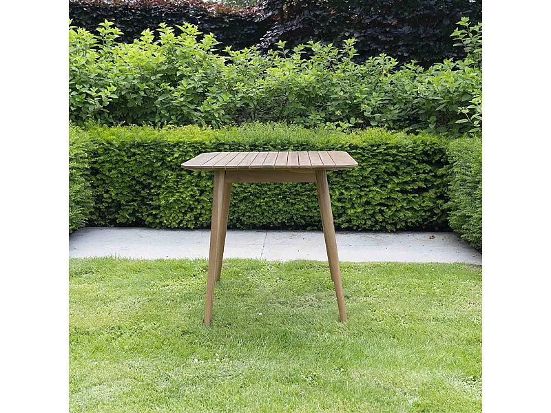Table de jardin carrée 2/4p en teck massif NAPLES