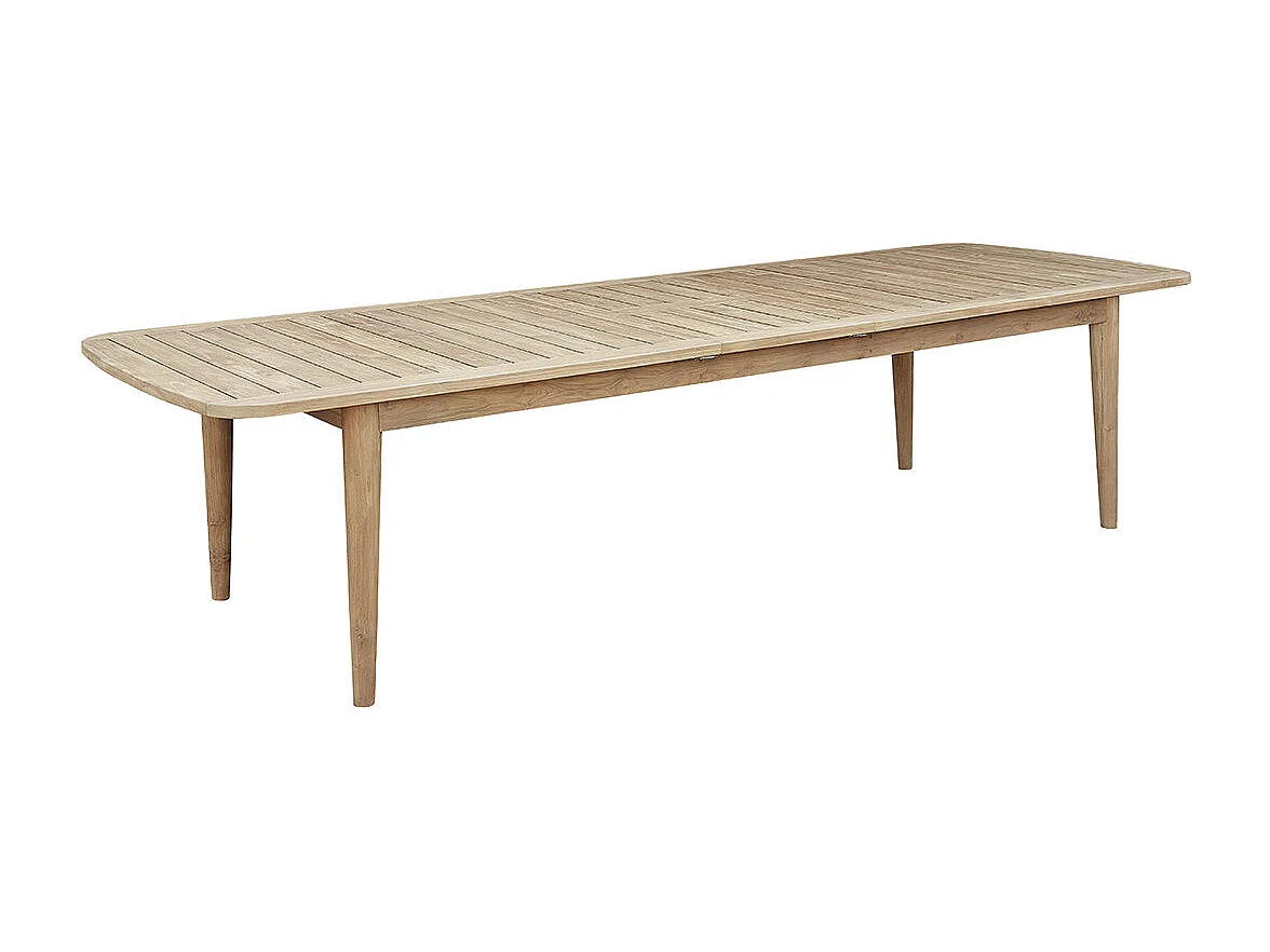 Tavolo da giardino allungabile in legno di teak riciclato con prolunga