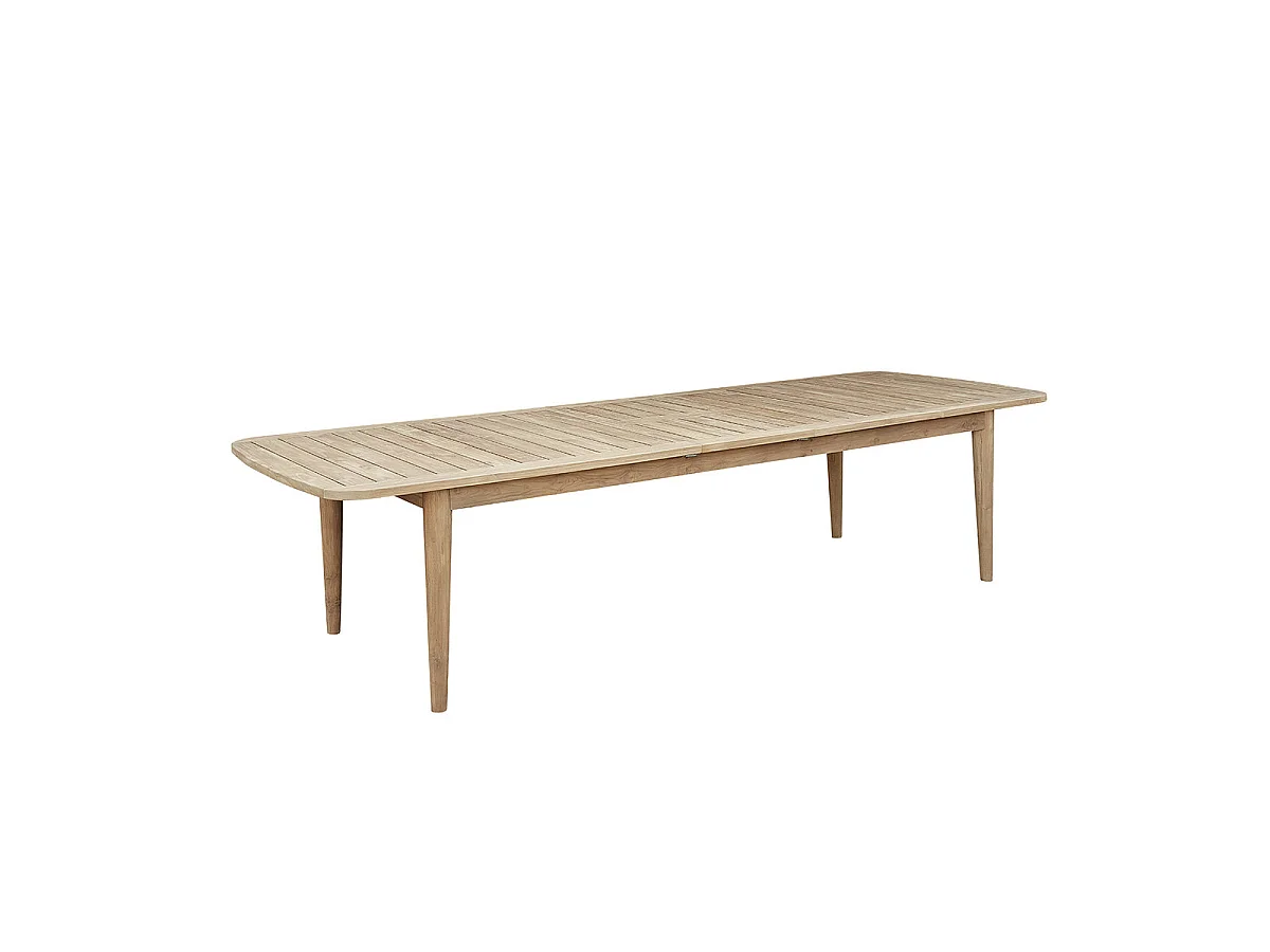 Mesa de jardín extensible de madera teca maciza reciclada 10/12 pers.