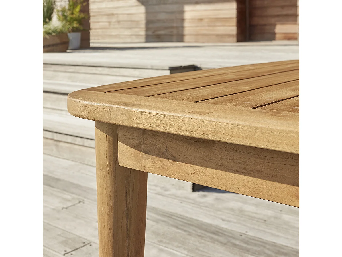 Mesa de jardín extensible de madera teca maciza reciclada 10/12 pers.
