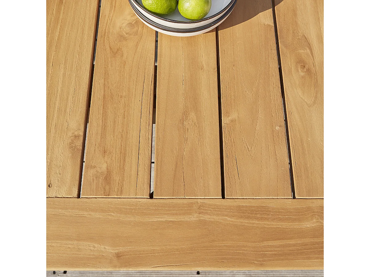 Mesa de jardín extensible de madera teca maciza reciclada 10/12 pers.