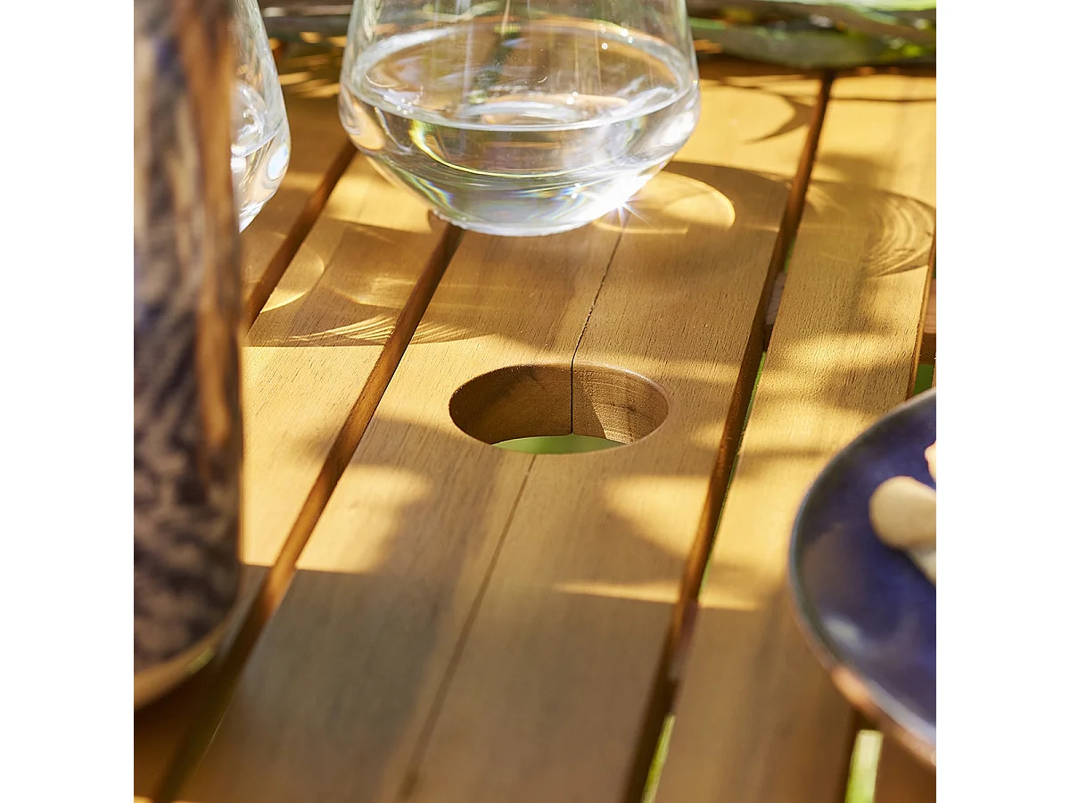 Table de jardin en acacia extensible 6 places