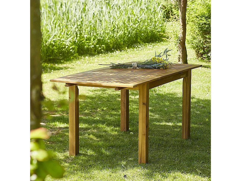 Table de jardin en acacia extensible 6 places