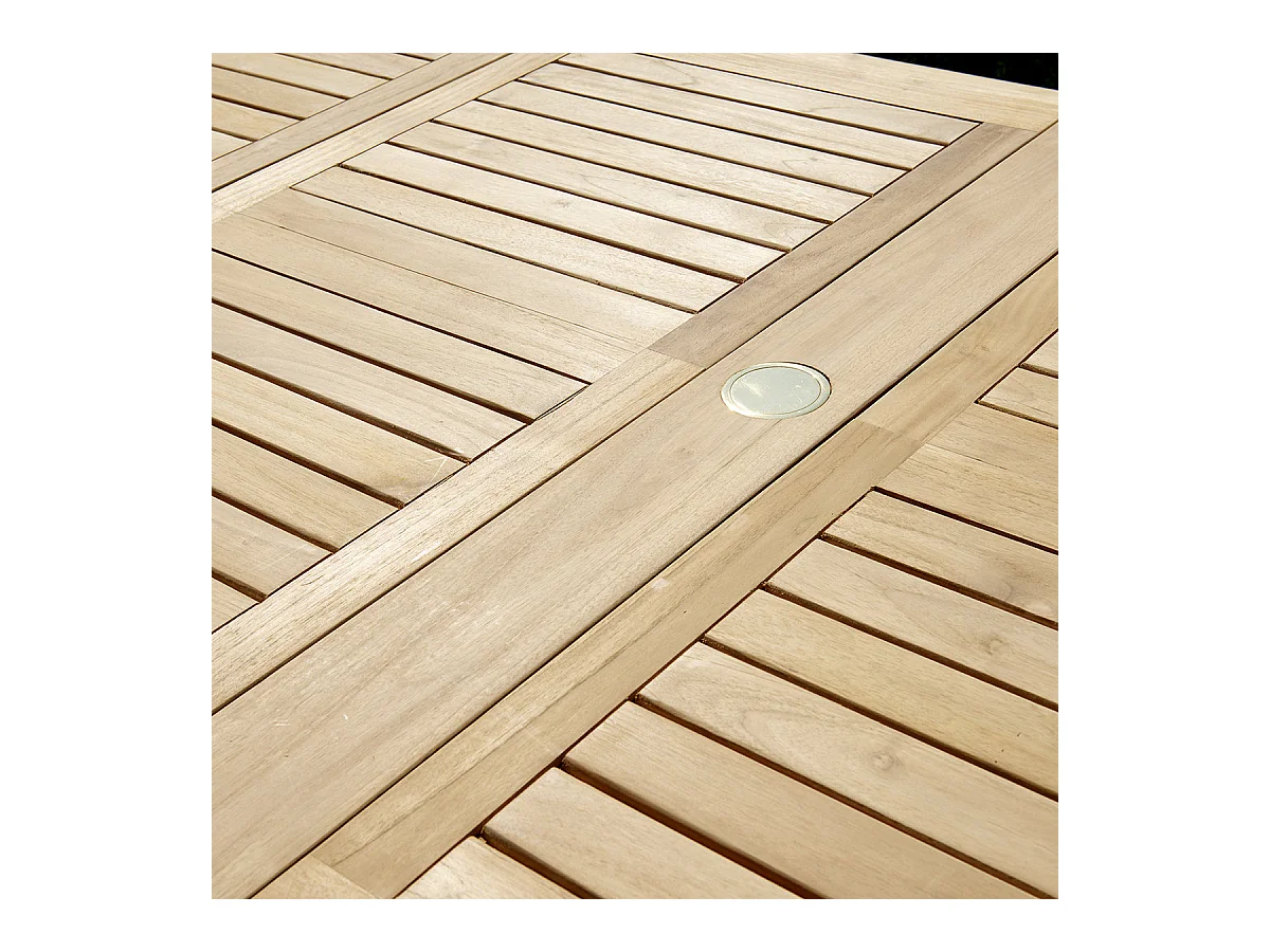 Table de jardin en teck massif extensible ovale 10/12 places