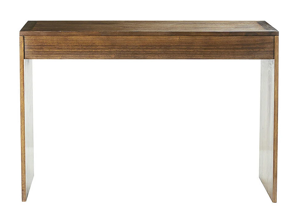Console en bois massif 120 cm 1 tiroir