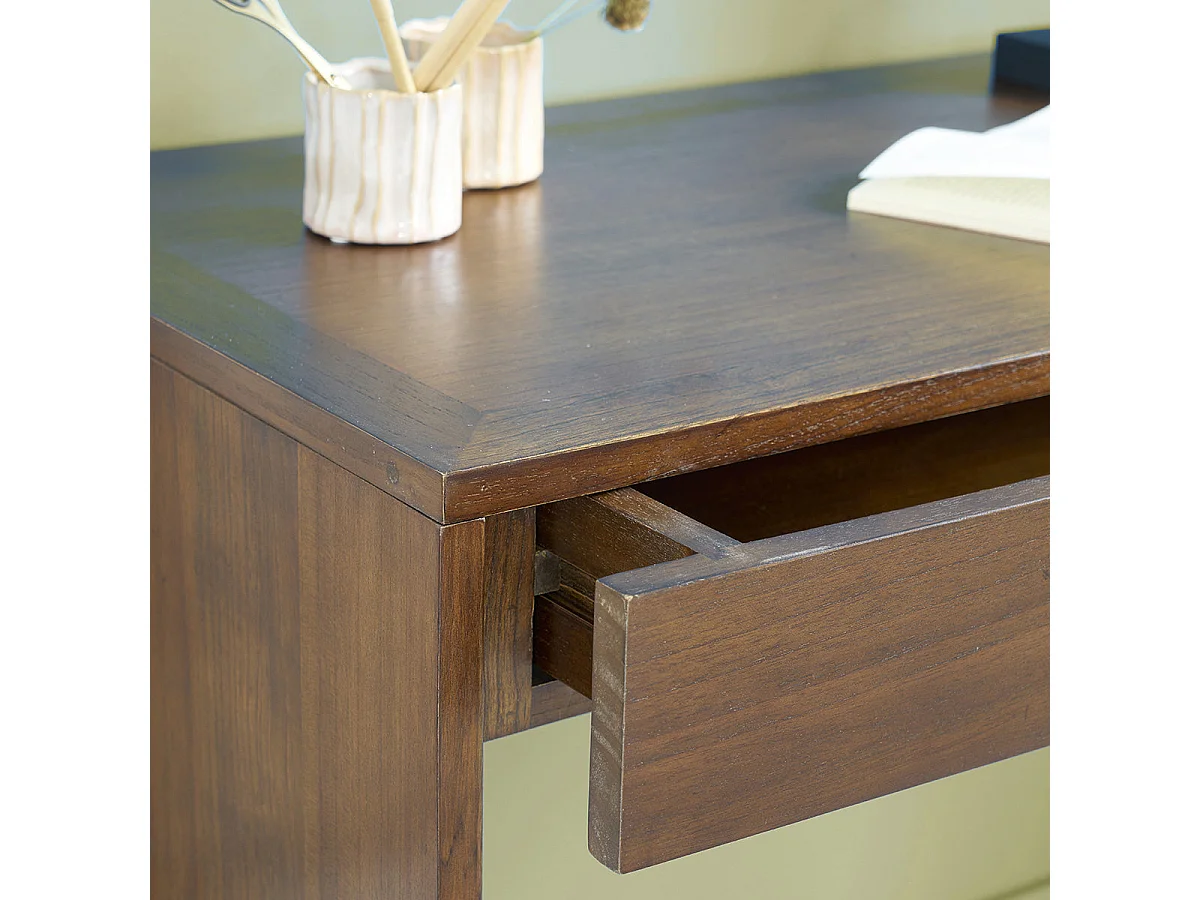 Console en bois massif 120 cm 1 tiroir