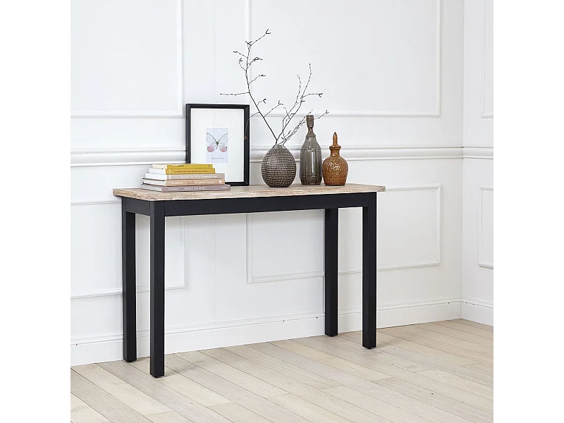 Console en acajou massif et teck 120 cm