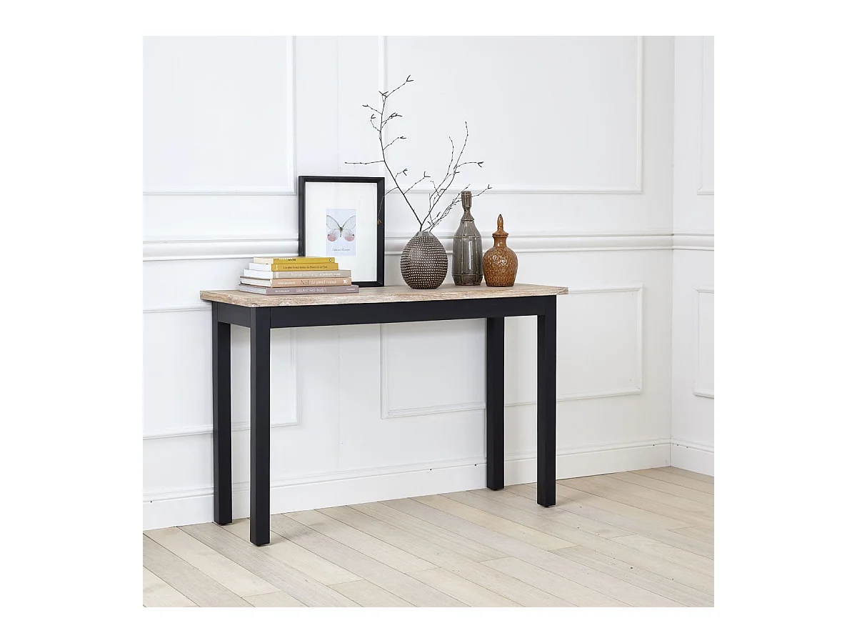 Console en acajou massif et teck 120 cm