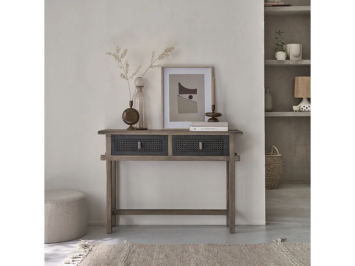 Console en bois recyclé massif 110 cm