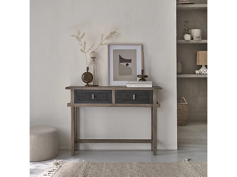 Console en bois recyclé massif 110 cm