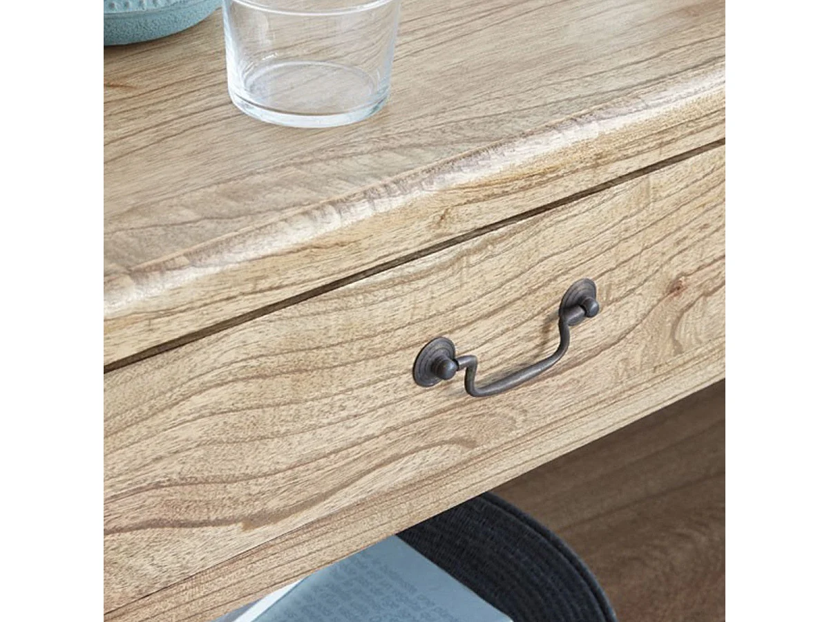 Console en bois massif 120 cm 2 tiroir