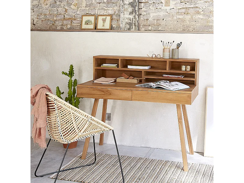 Scrivania in legno massello di teak