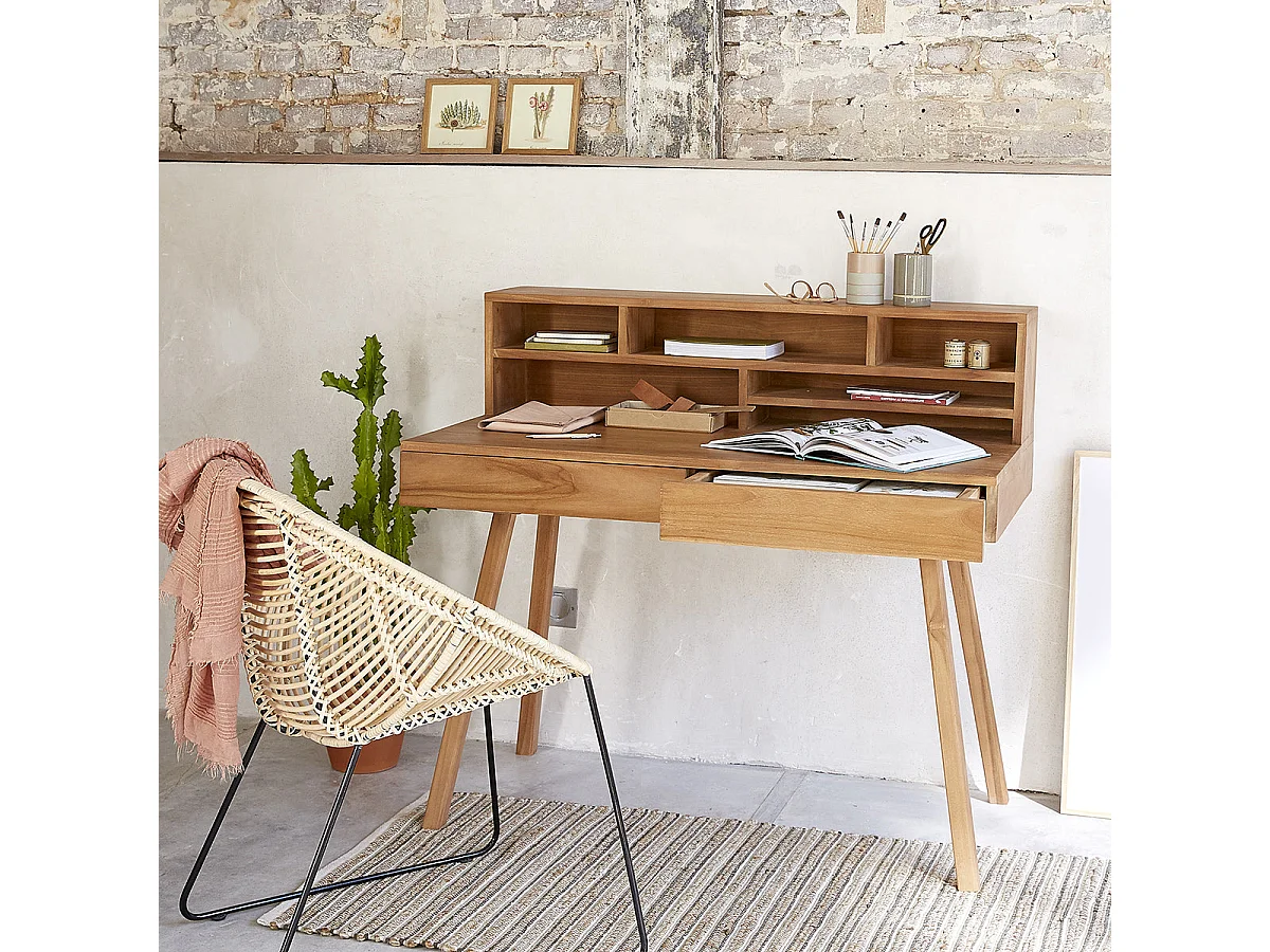 Scrivania in legno massello di teak