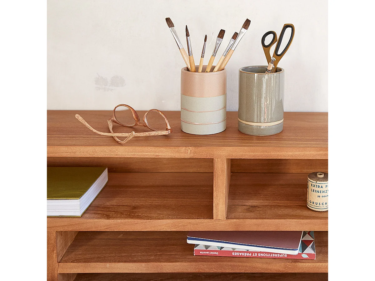 Scrivania in legno massello di teak