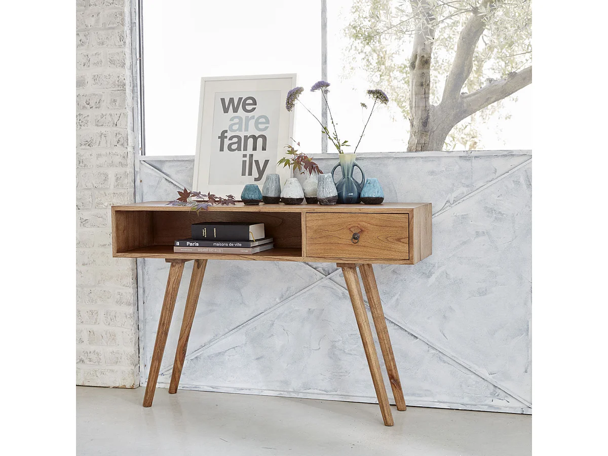 Consolle in legno massello di mindi