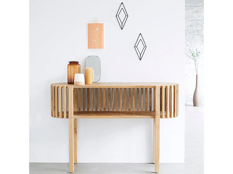 Consola de madera de teca maciza