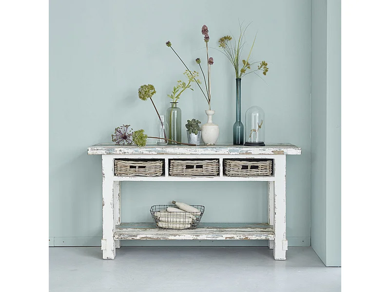 Console en bois recyclé massif 150 cm