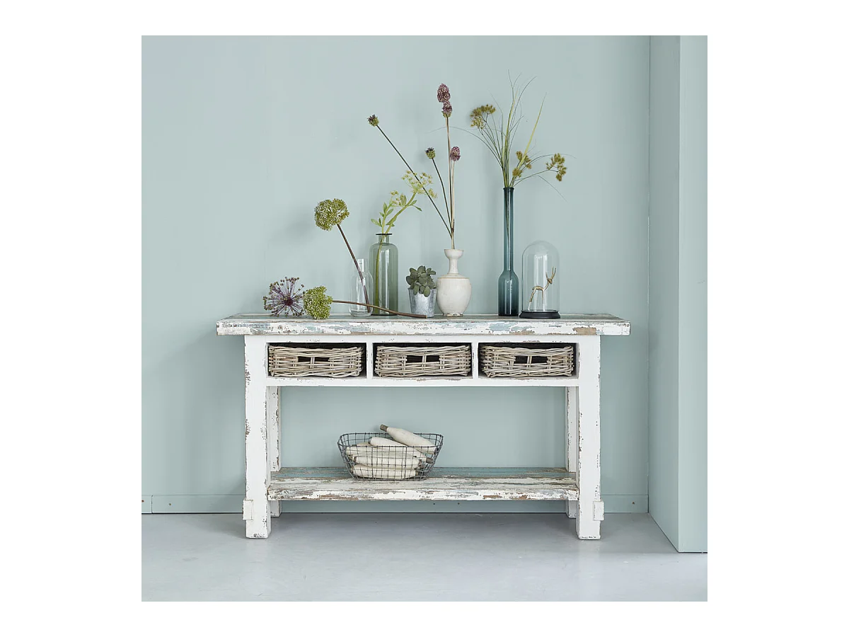 Console en bois recyclé massif 150 cm