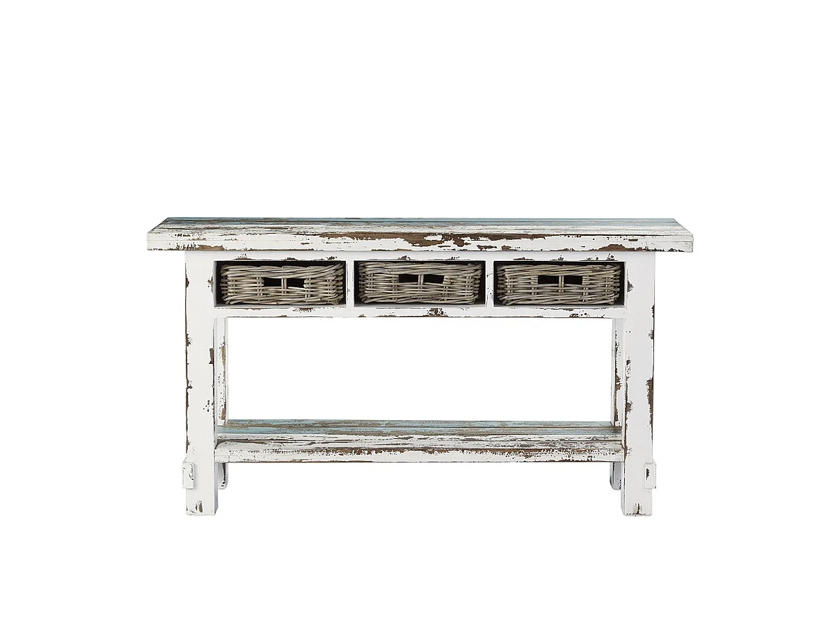 Consola de pino macizo reciclado