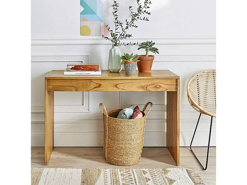 Consola de madera de mindi maciza