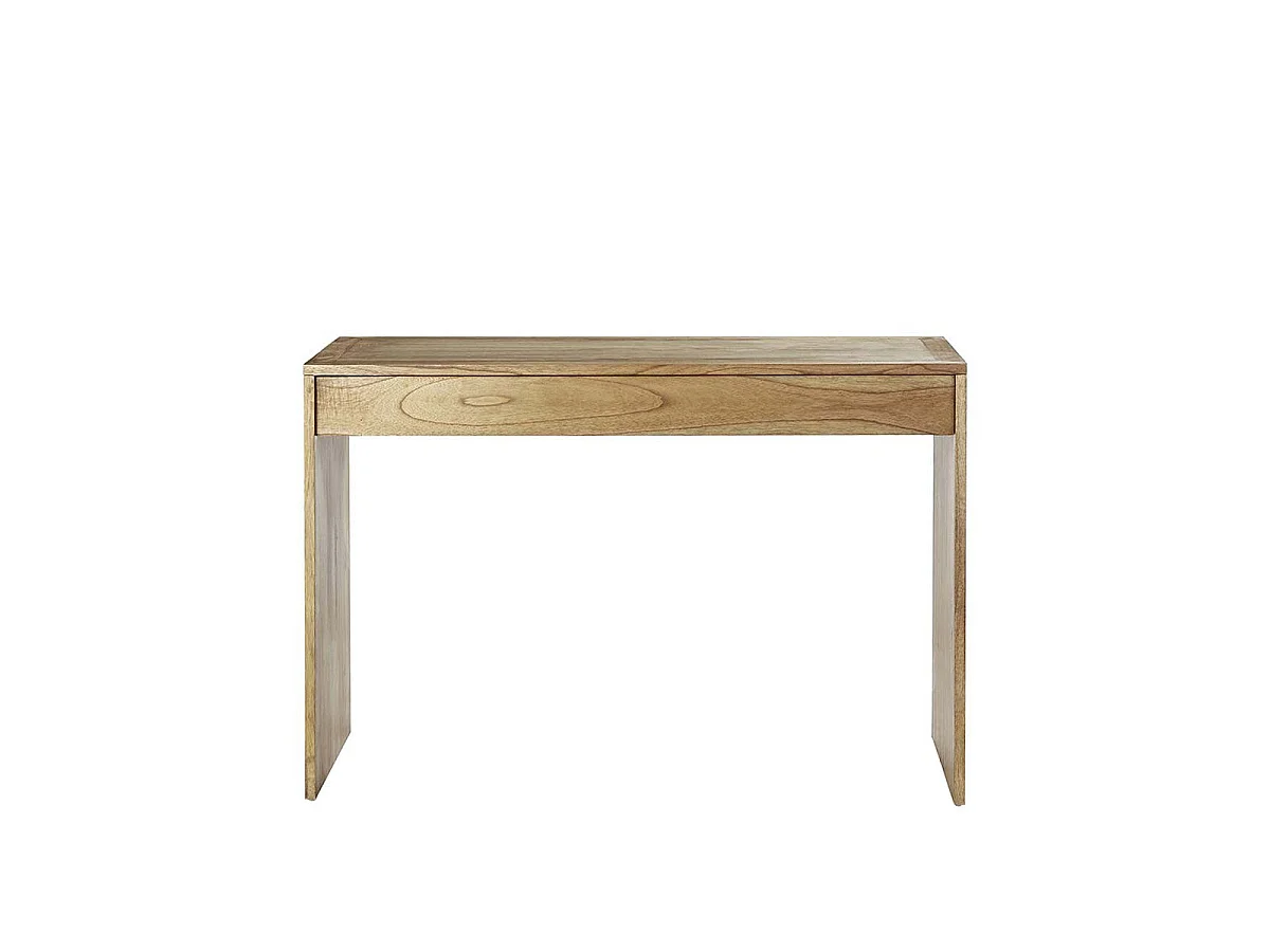 Console en bois massif 120 cm 1 tiroir